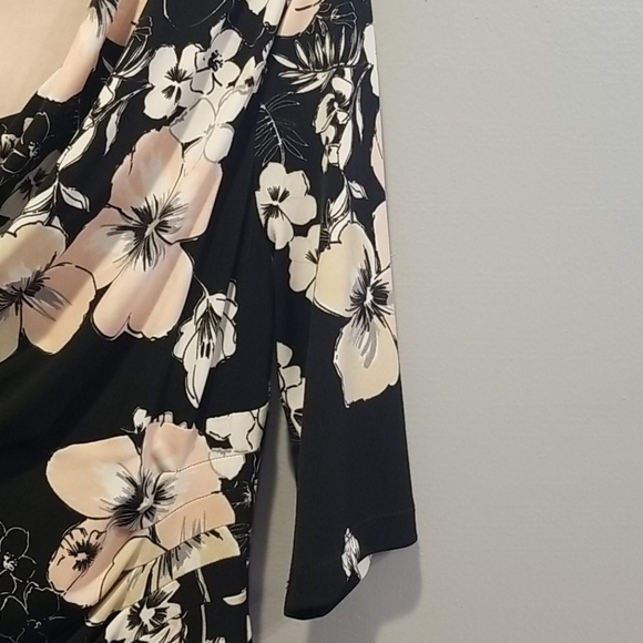 Connect floral dress with drape neckline Sz 12 - Picture 4 of 8